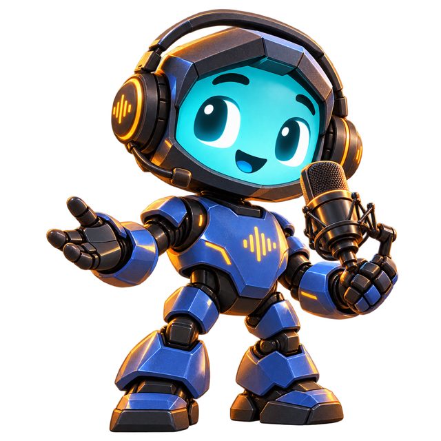 Robot narrador con micrófono